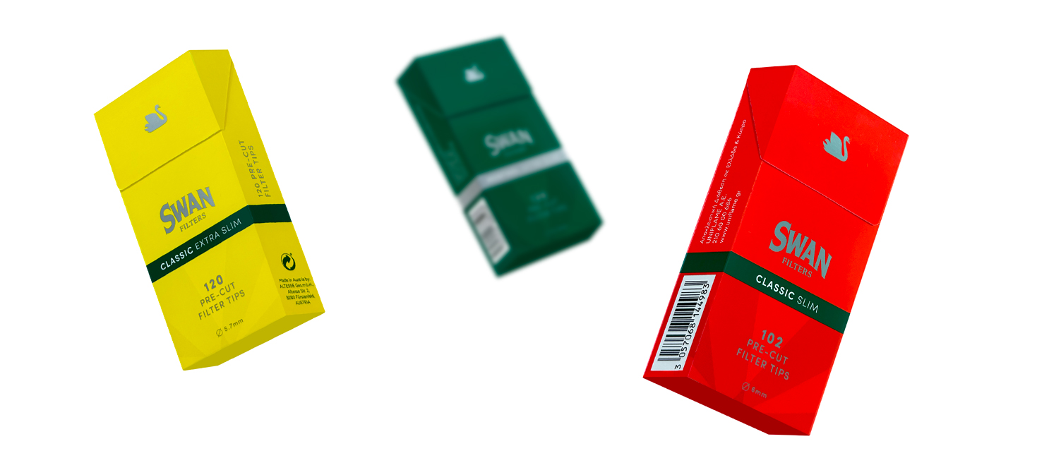 The three packages for the SWAN filter tips TOBACCO PRODUCTS