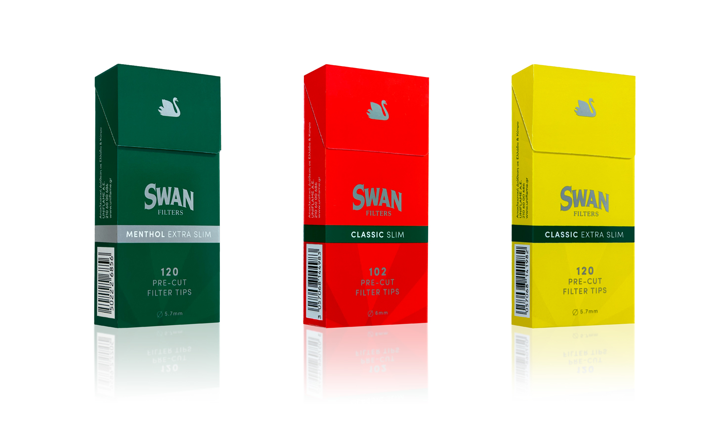 SWAN Menthol extra slim, Classic slim and Classic extra slim TOBACCO PRODUCTS